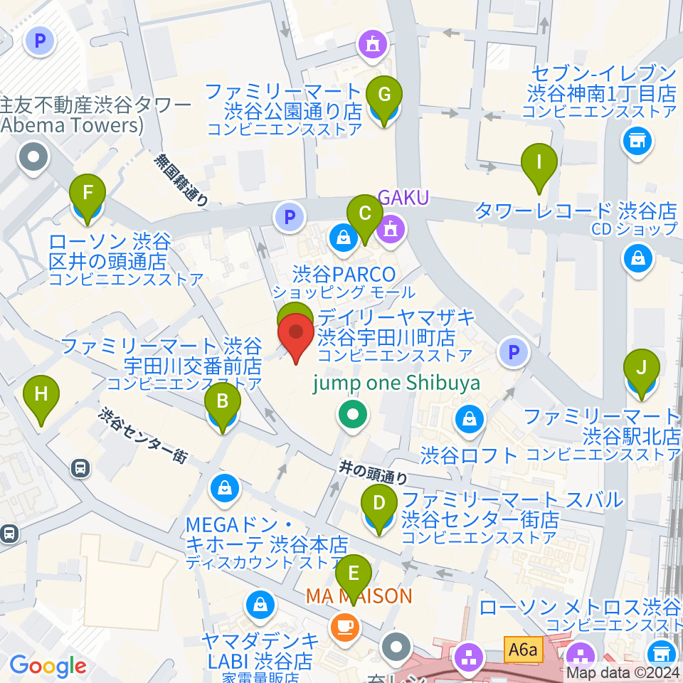 渋谷サイクロン周辺のコンビニエンスストア一覧地図