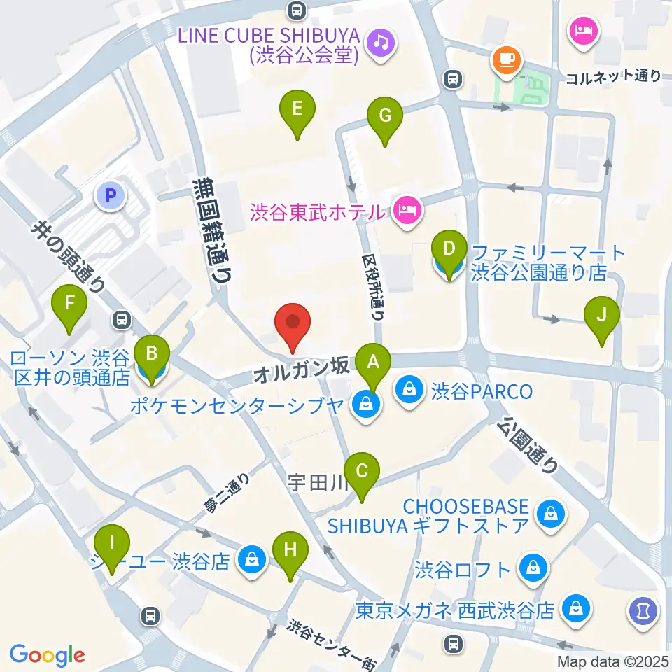 渋谷チェルシーホテル周辺のコンビニエンスストア一覧地図