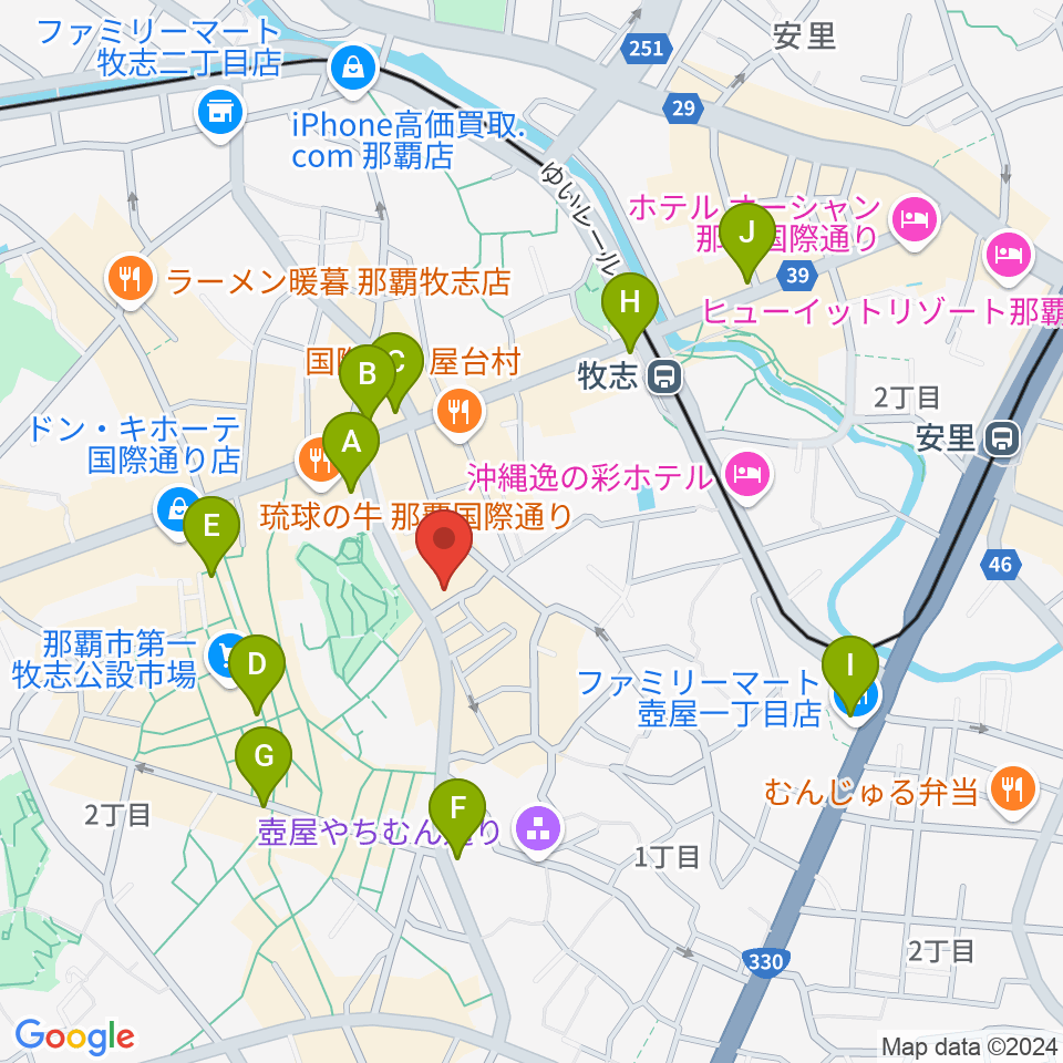 桜坂セントラル周辺のコンビニエンスストア一覧地図