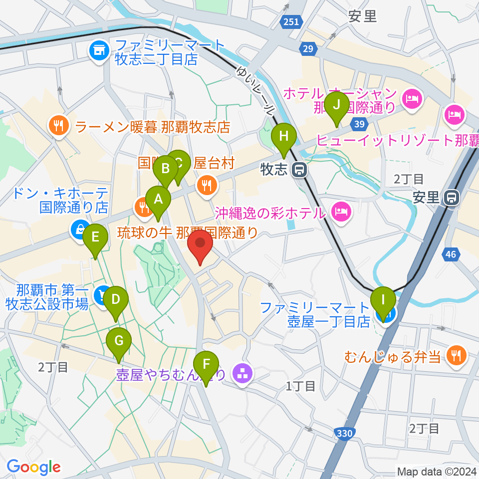 桜坂セントラル周辺のコンビニエンスストア一覧地図