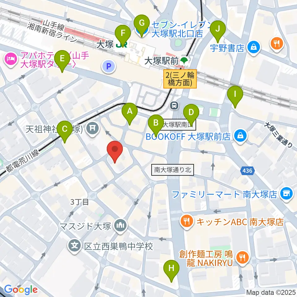 大塚MEETS周辺のコンビニエンスストア一覧地図