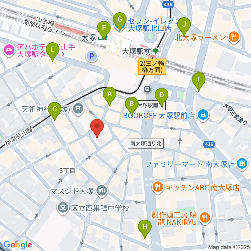 大塚MEETS周辺のコンビニエンスストア一覧地図