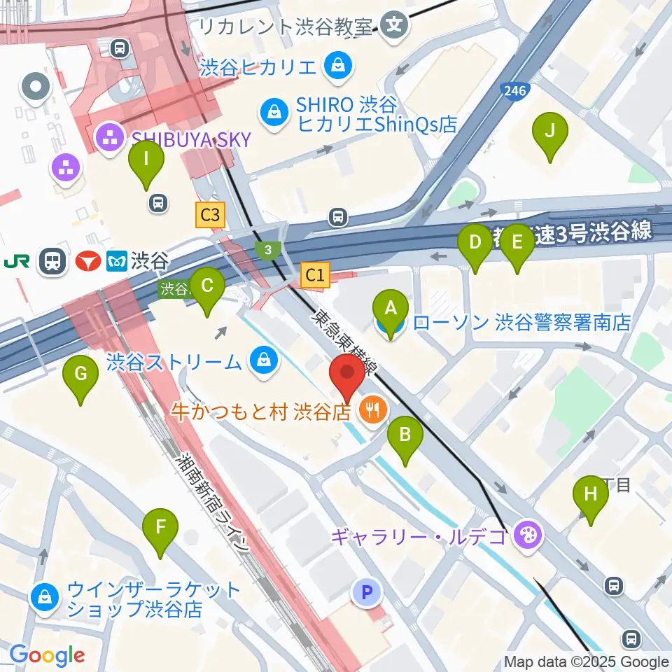 渋谷OTO周辺のコンビニエンスストア一覧地図