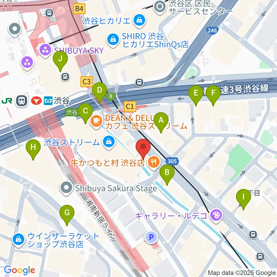 渋谷OTO周辺のコンビニエンスストア一覧地図