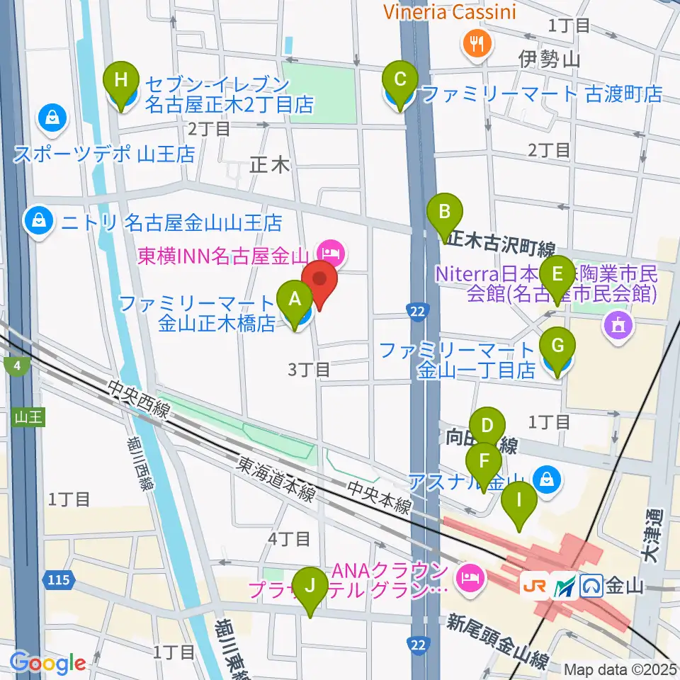 music art BeSoul周辺のコンビニエンスストア一覧地図