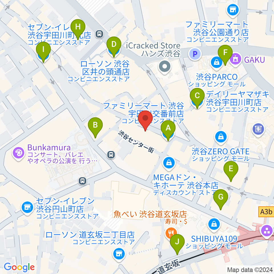 渋谷TAKE OFF 7周辺のコンビニエンスストア一覧地図