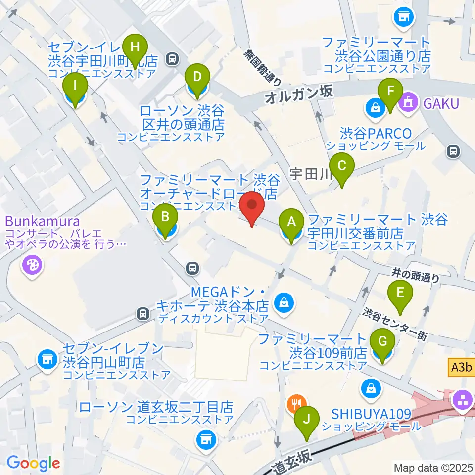 渋谷TAKE OFF 7周辺のコンビニエンスストア一覧地図