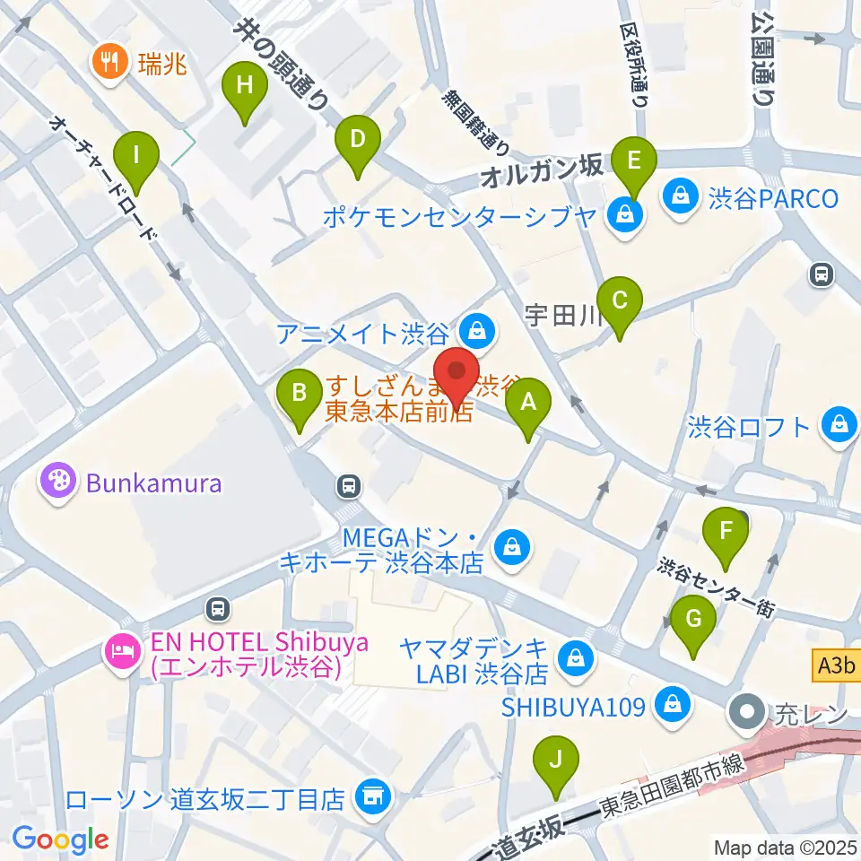 渋谷TAKE OFF 7周辺のコンビニエンスストア一覧地図