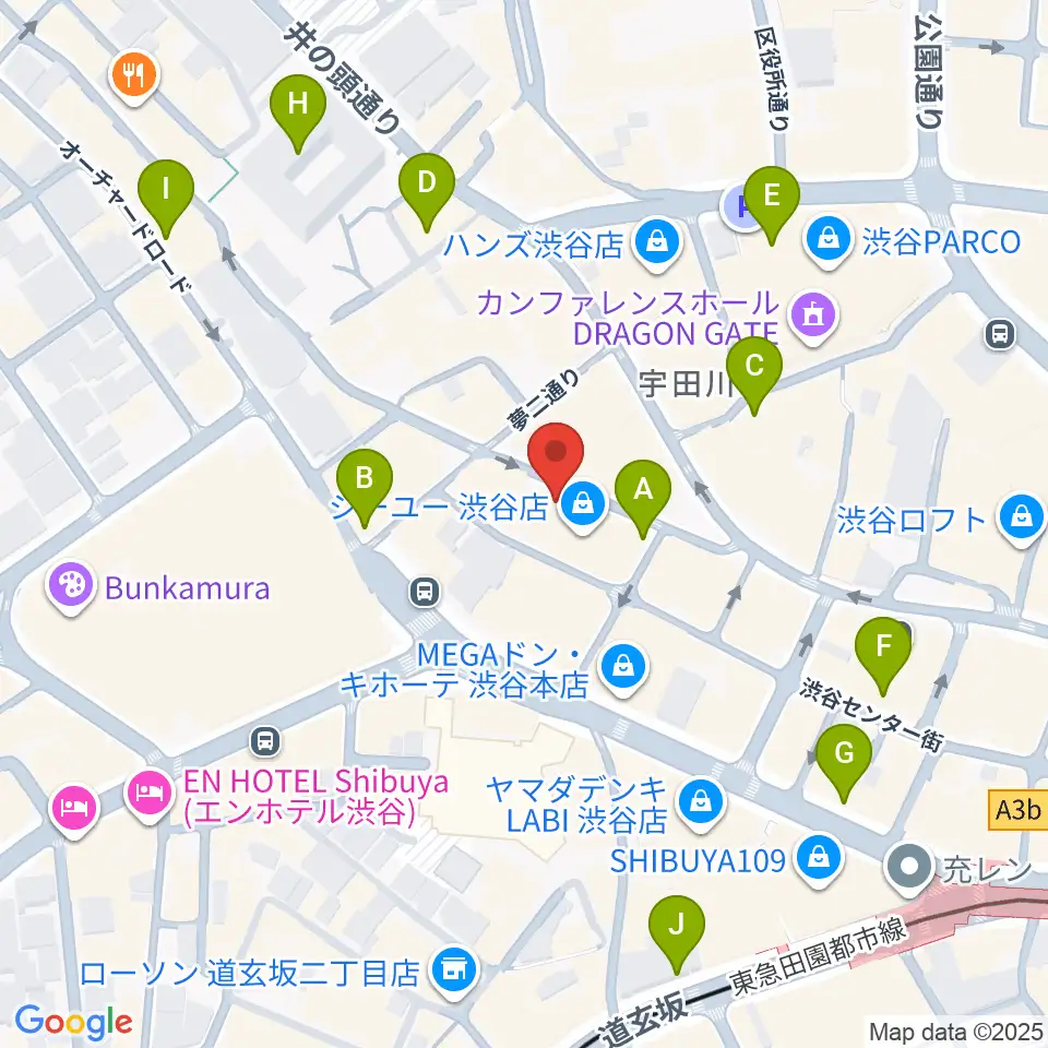 渋谷TAKE OFF 7周辺のコンビニエンスストア一覧地図