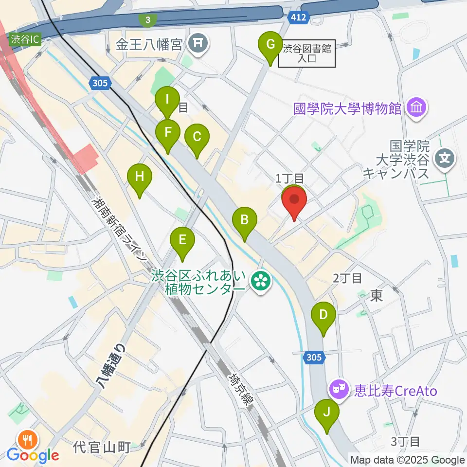 渋谷クラブクロール周辺のコンビニエンスストア一覧地図