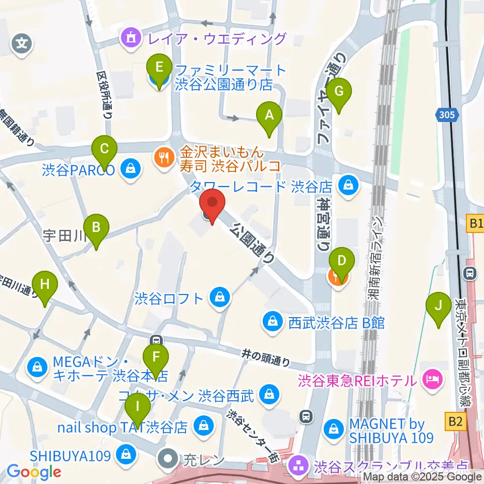 公園通りクラシックス周辺のコンビニエンスストア一覧地図