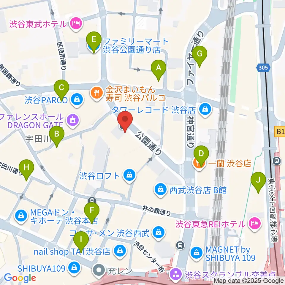 公園通りクラシックス周辺のコンビニエンスストア一覧地図
