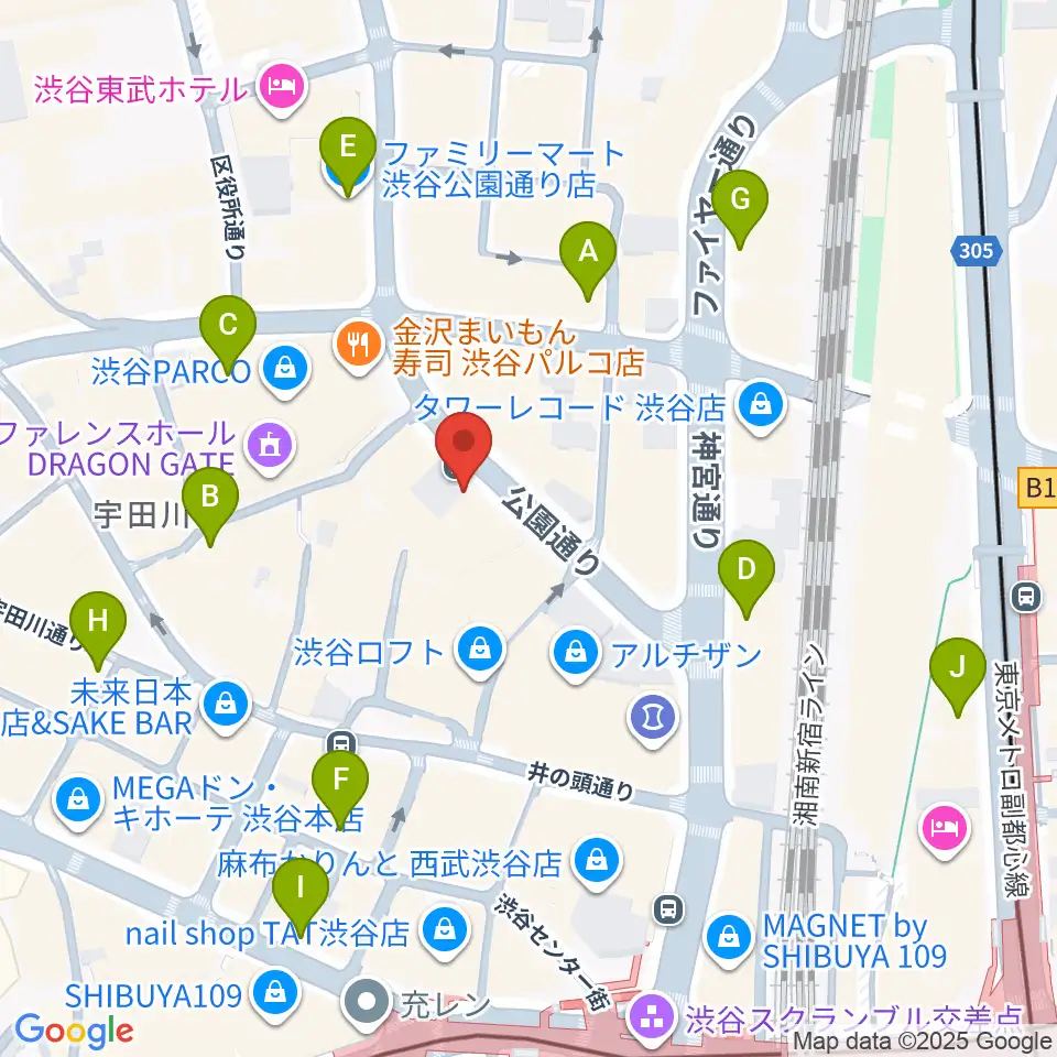 公園通りクラシックス周辺のコンビニエンスストア一覧地図