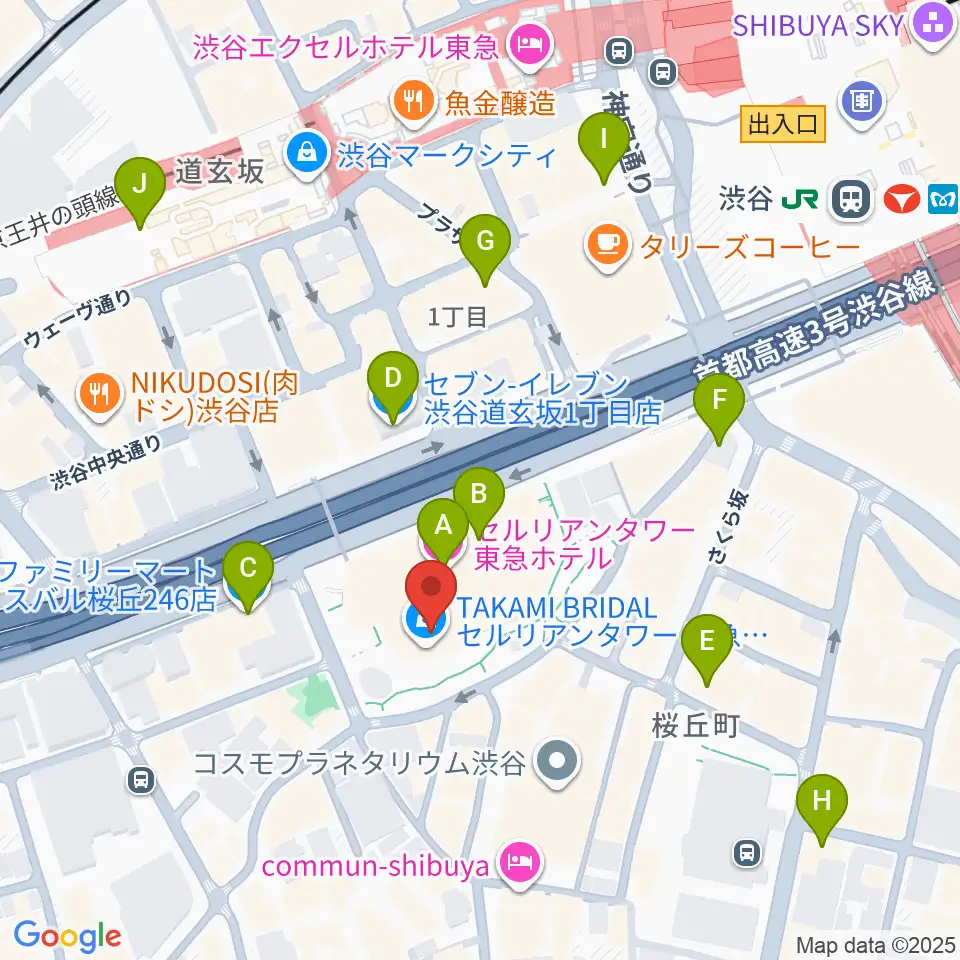 渋谷JZ Brat周辺のコンビニエンスストア一覧地図