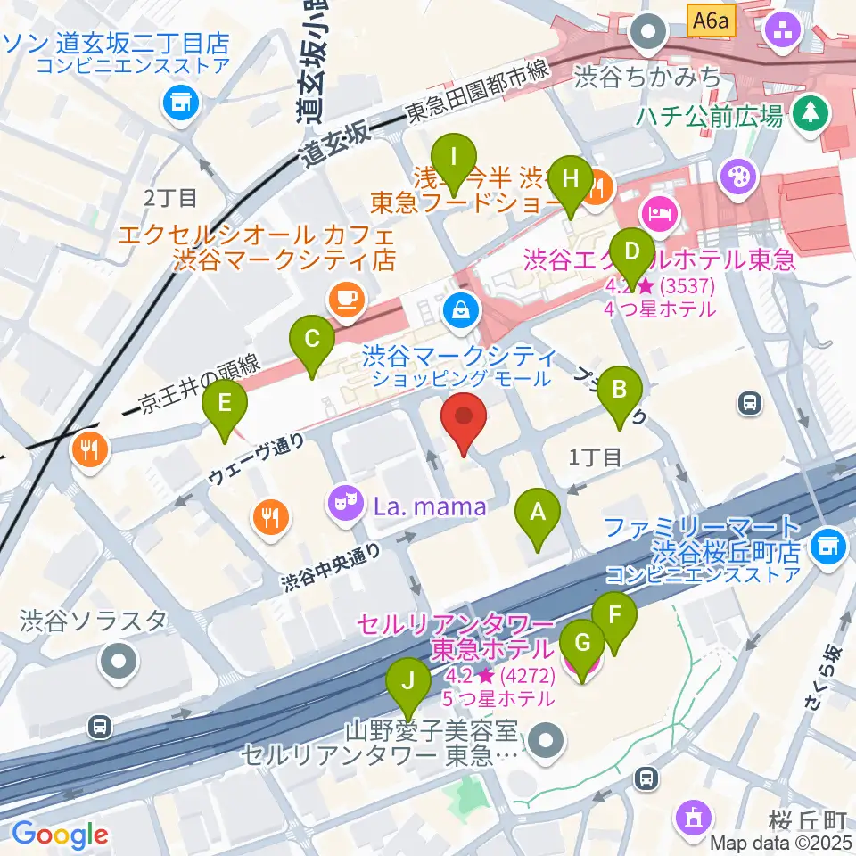 渋谷ガビガビ周辺のコンビニエンスストア一覧地図