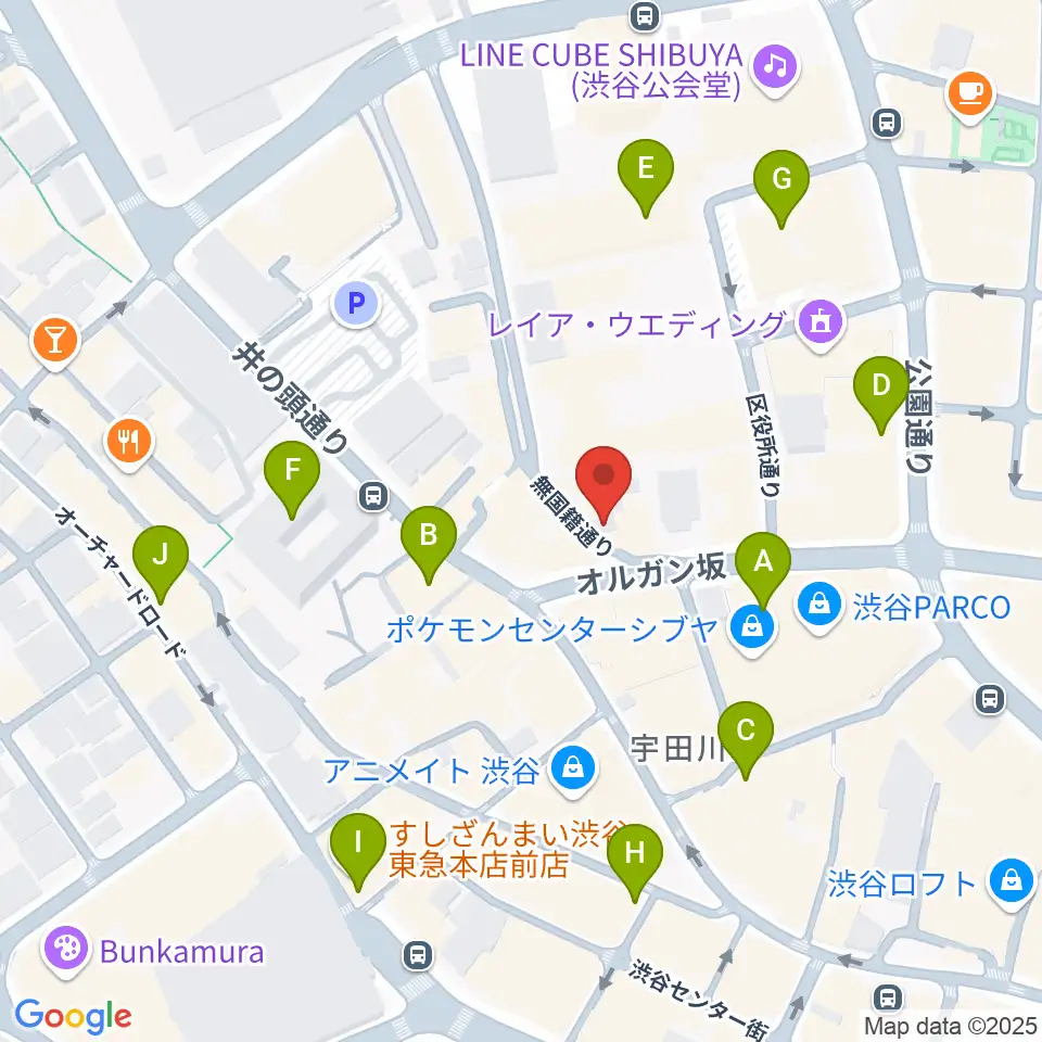 渋谷BALL周辺のコンビニエンスストア一覧地図