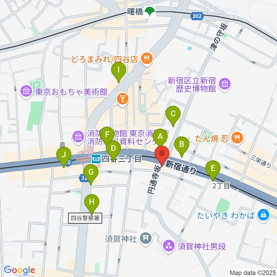 四谷蟻ん子周辺のコンビニエンスストア一覧地図