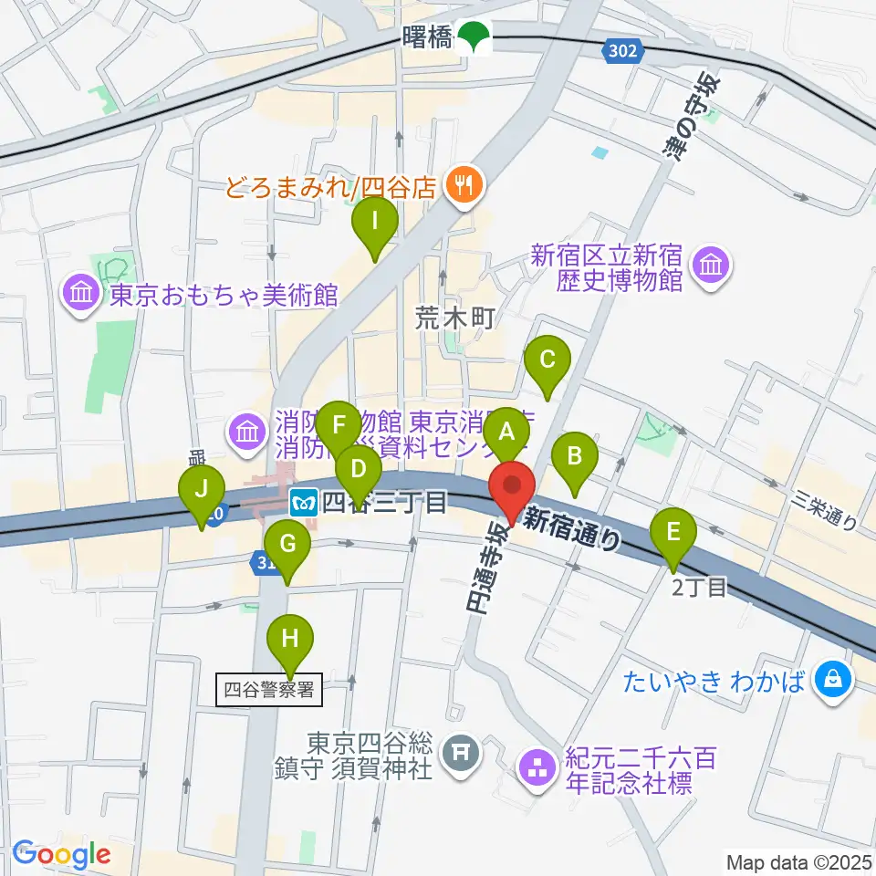 四谷蟻ん子周辺のコンビニエンスストア一覧地図