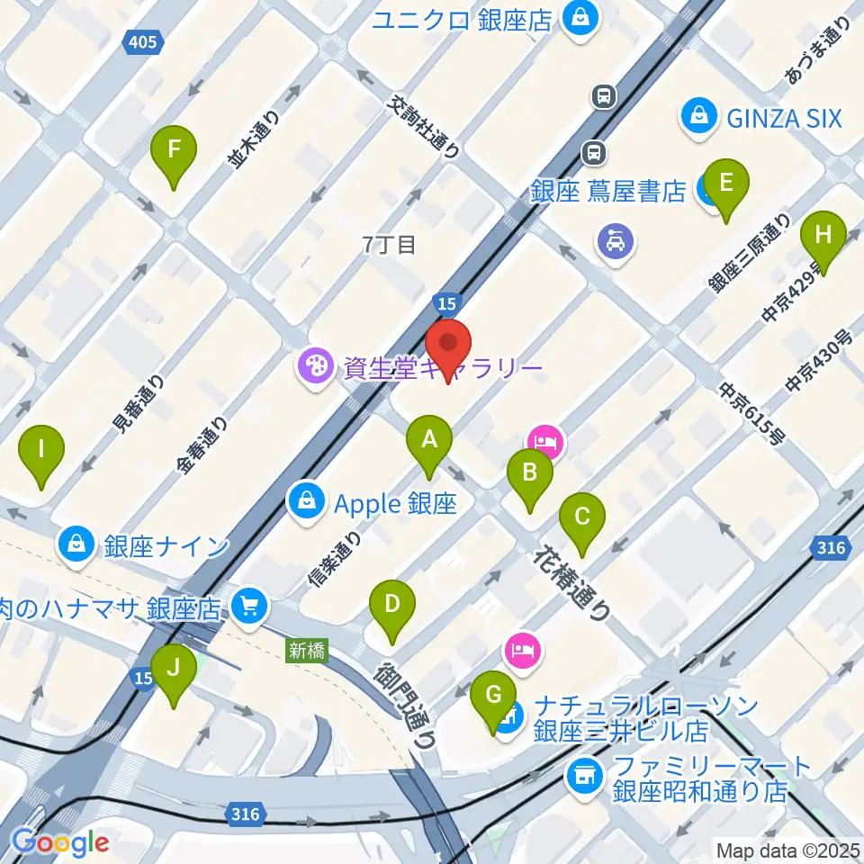 ヤマハホール周辺のコンビニエンスストア一覧地図