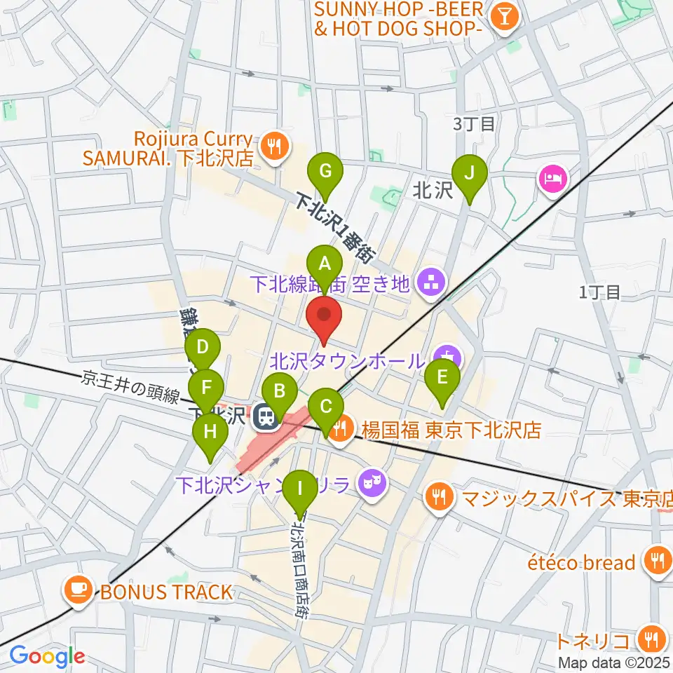 下北沢アレイホール周辺のコンビニエンスストア一覧地図