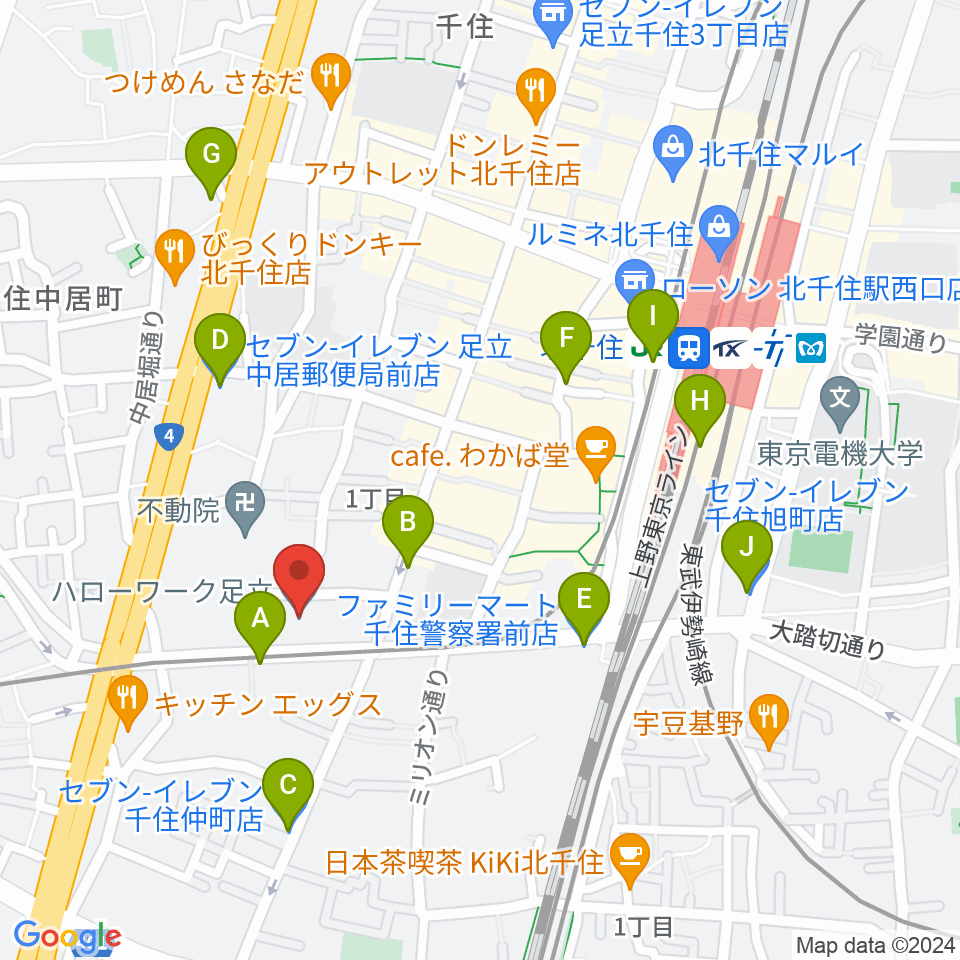 東京芸術センター ピアノラウンジ 周辺のコンビニエンスストア一覧マップ