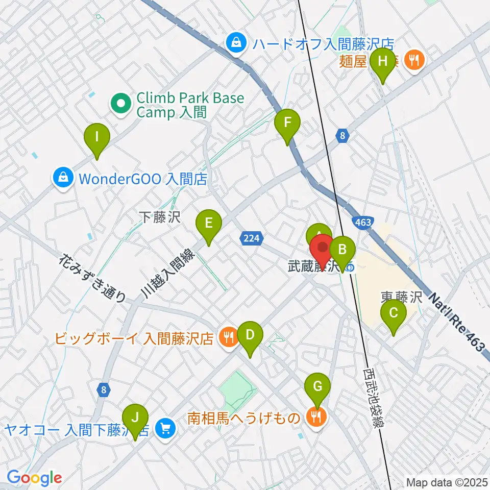 音降りそそぐ武蔵ホール周辺のコンビニエンスストア一覧地図