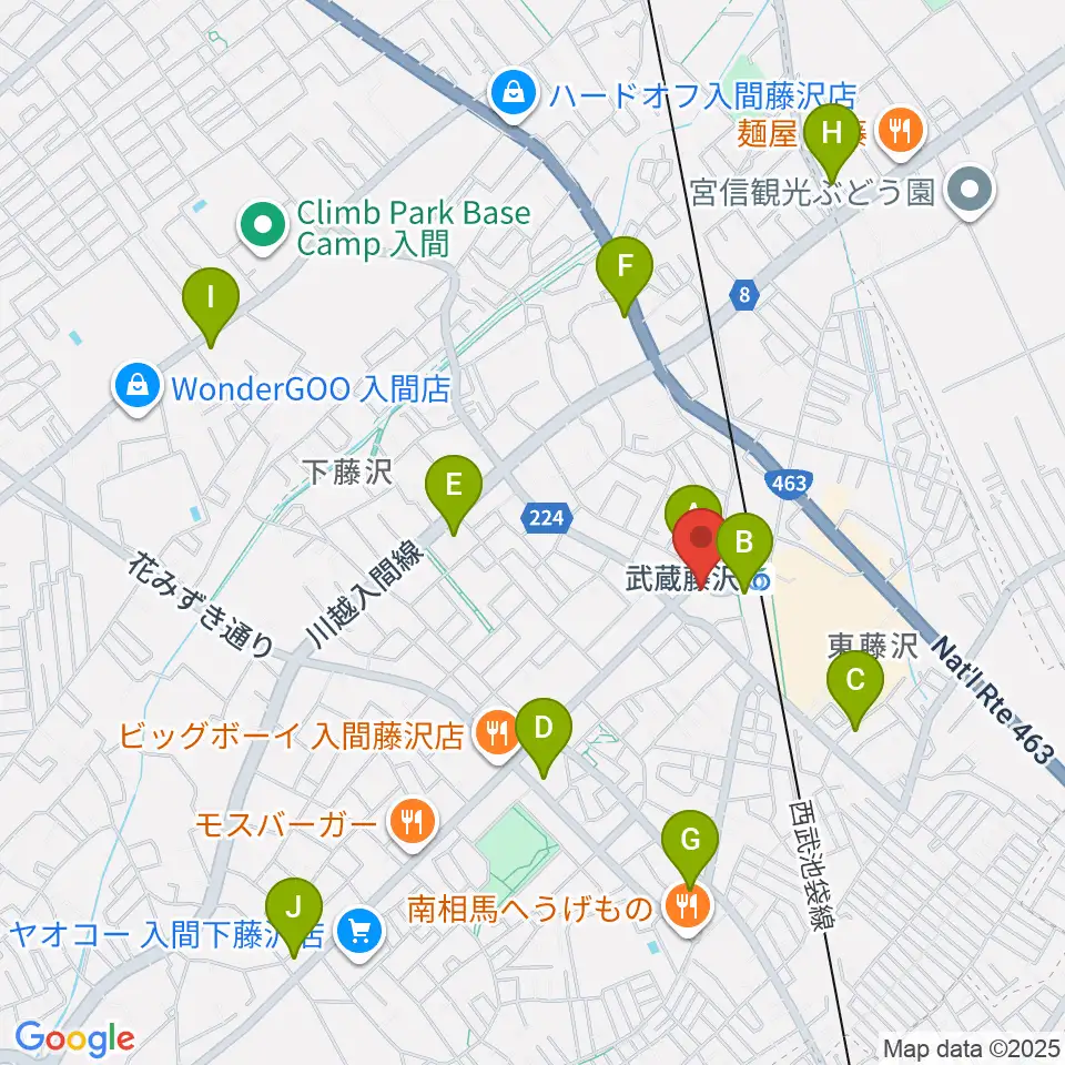 音降りそそぐ武蔵ホール周辺のコンビニエンスストア一覧地図