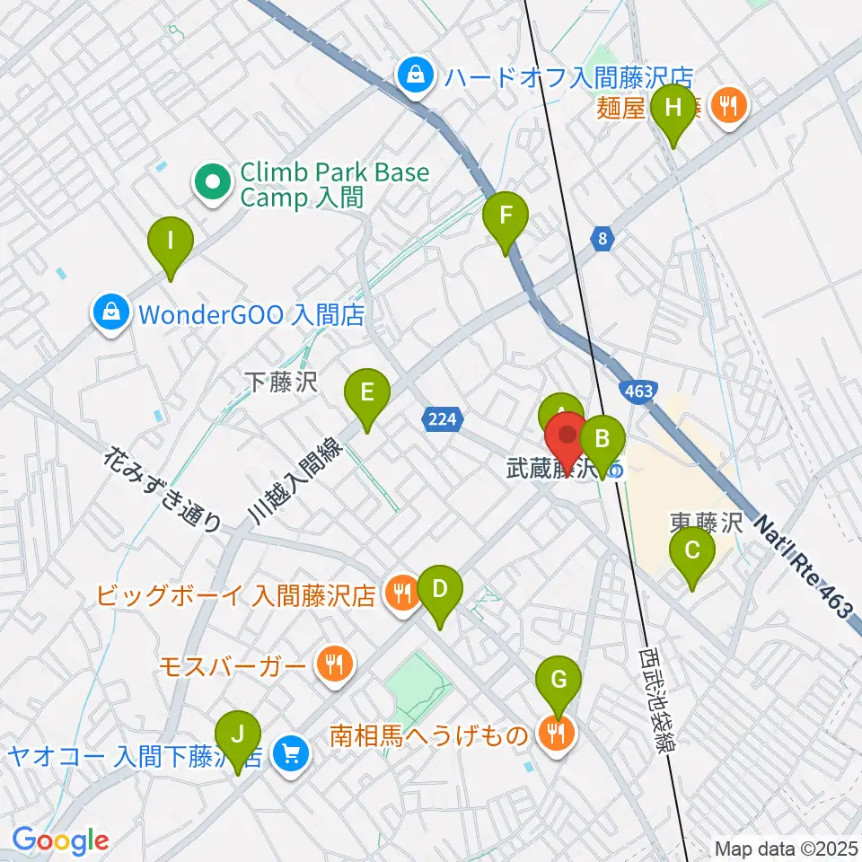 音降りそそぐ武蔵ホール周辺のコンビニエンスストア一覧地図
