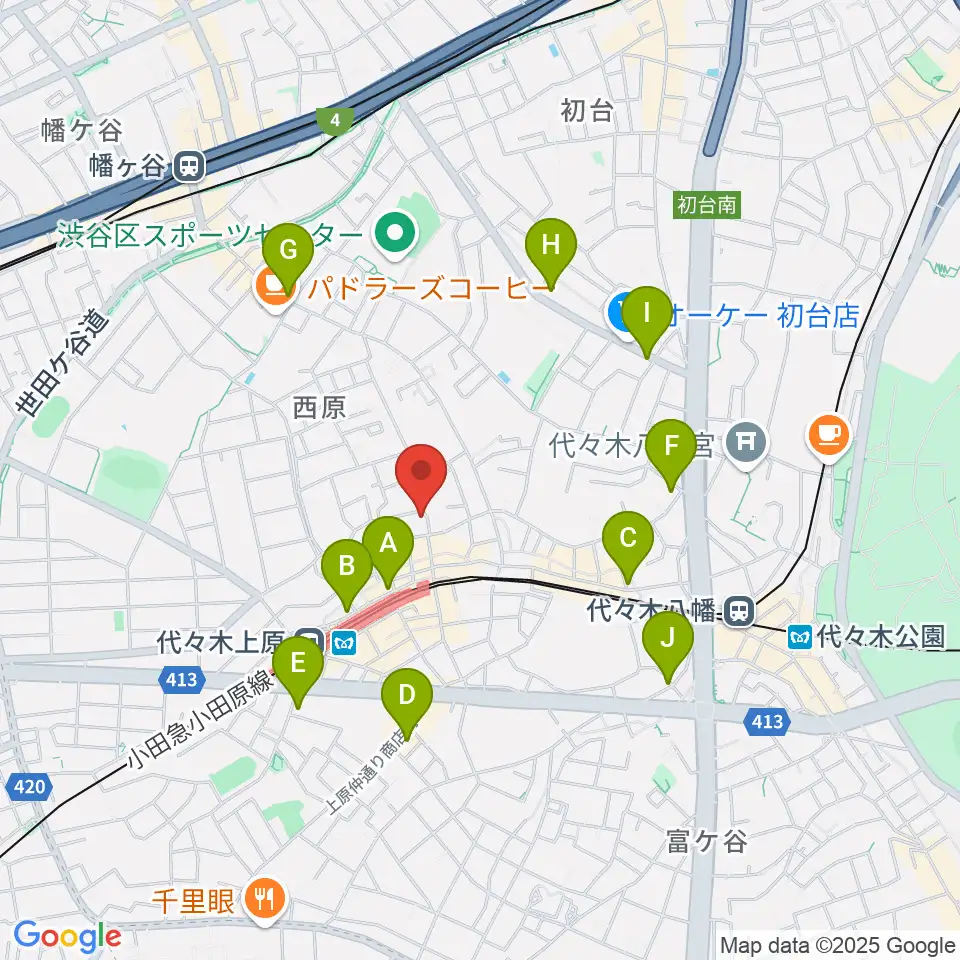 ムジカーザ周辺のコンビニエンスストア一覧地図