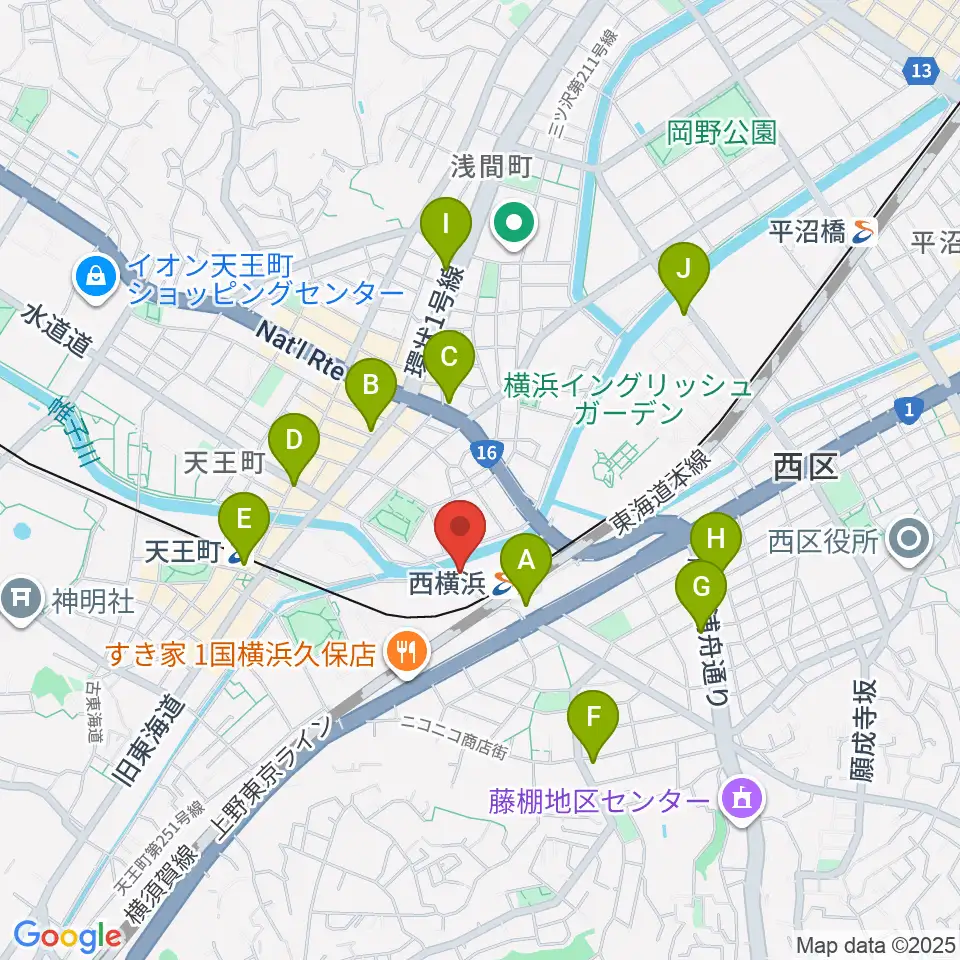 西横浜エルプエンテ周辺のコンビニエンスストア一覧地図
