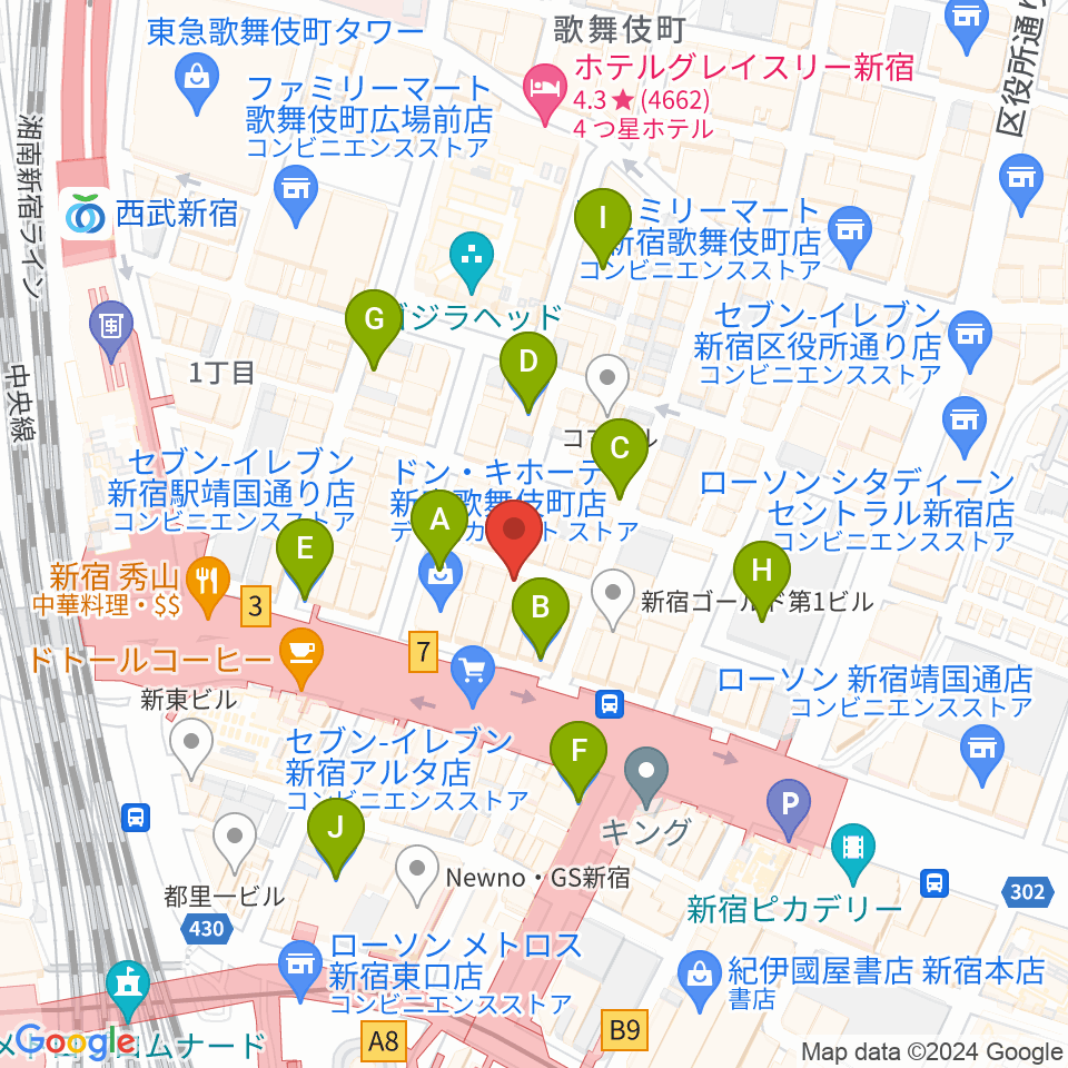 ゴールデンエッグ周辺のコンビニエンスストア一覧地図