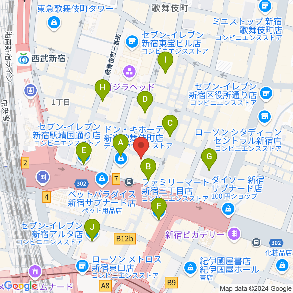 ゴールデンエッグ周辺のコンビニエンスストア一覧地図