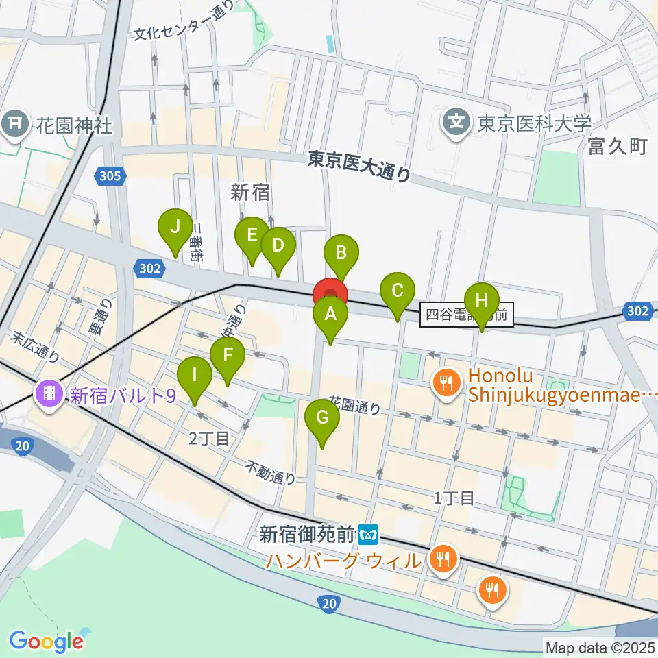 新宿SOMEDAY周辺のコンビニエンスストア一覧地図