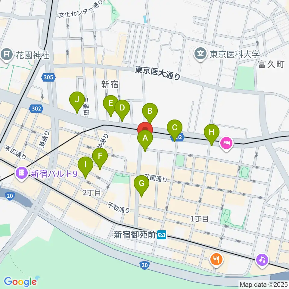 新宿SOMEDAY周辺のコンビニエンスストア一覧地図