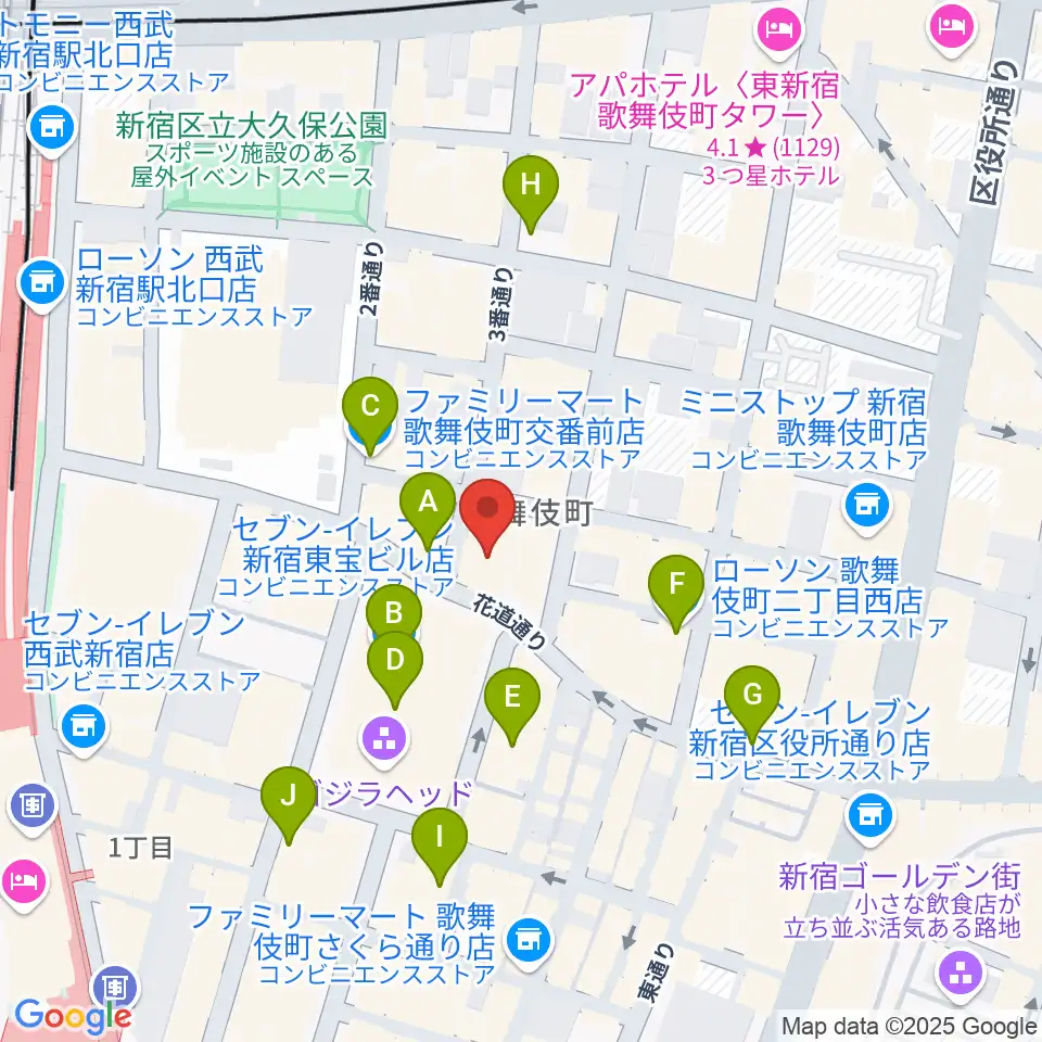 ACB HALL周辺のコンビニエンスストア一覧地図