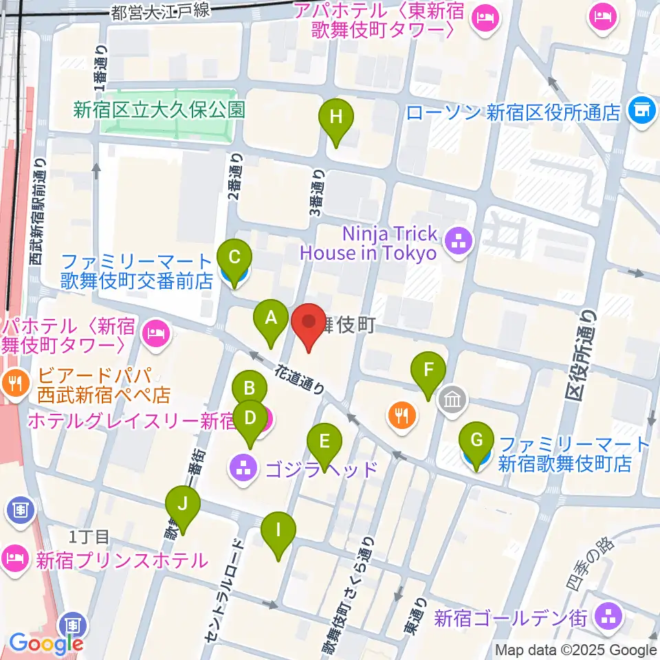 ACB HALL周辺のコンビニエンスストア一覧地図