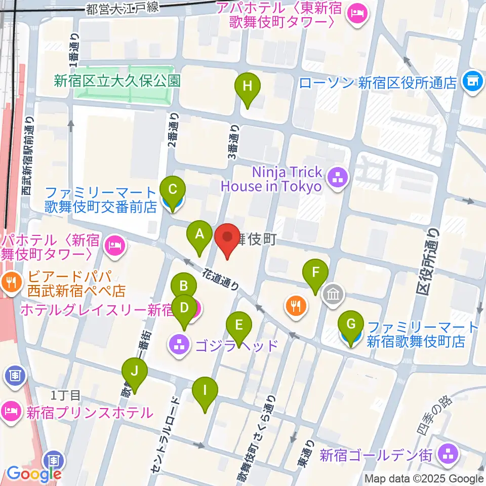 ACB HALL周辺のコンビニエンスストア一覧地図