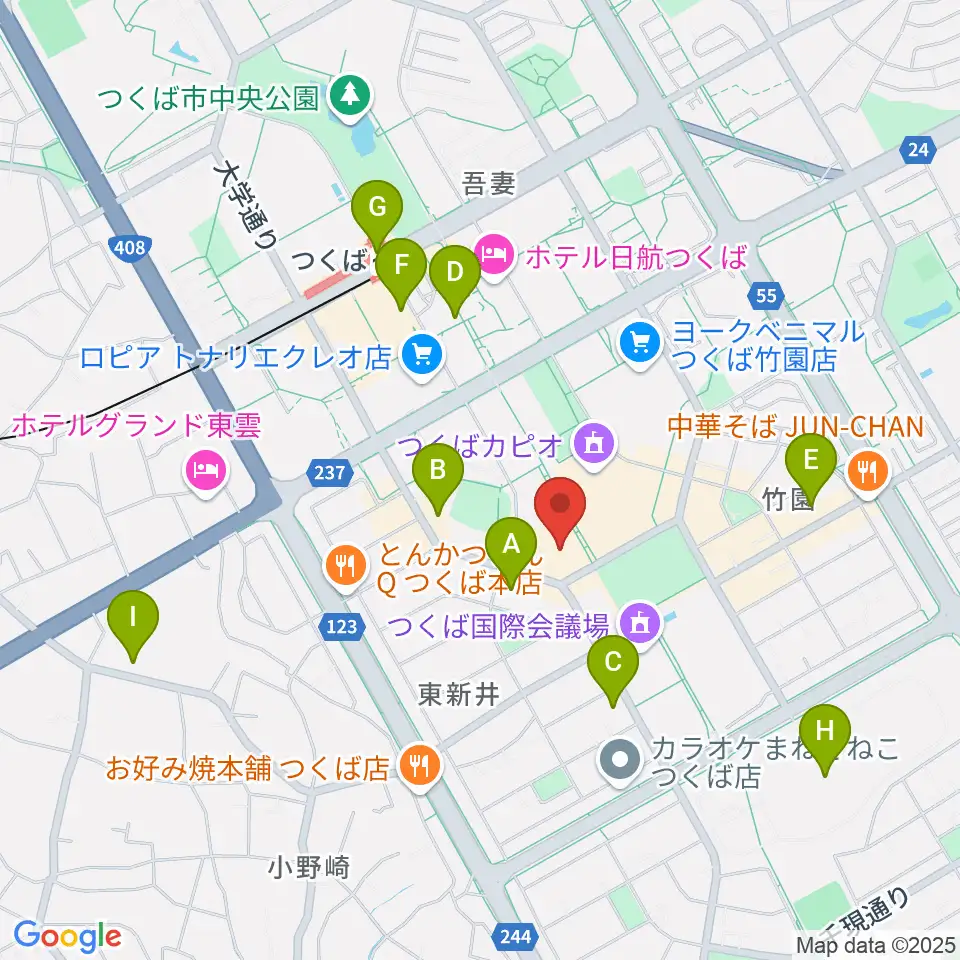 つくばパークダイナー周辺のコンビニエンスストア一覧地図
