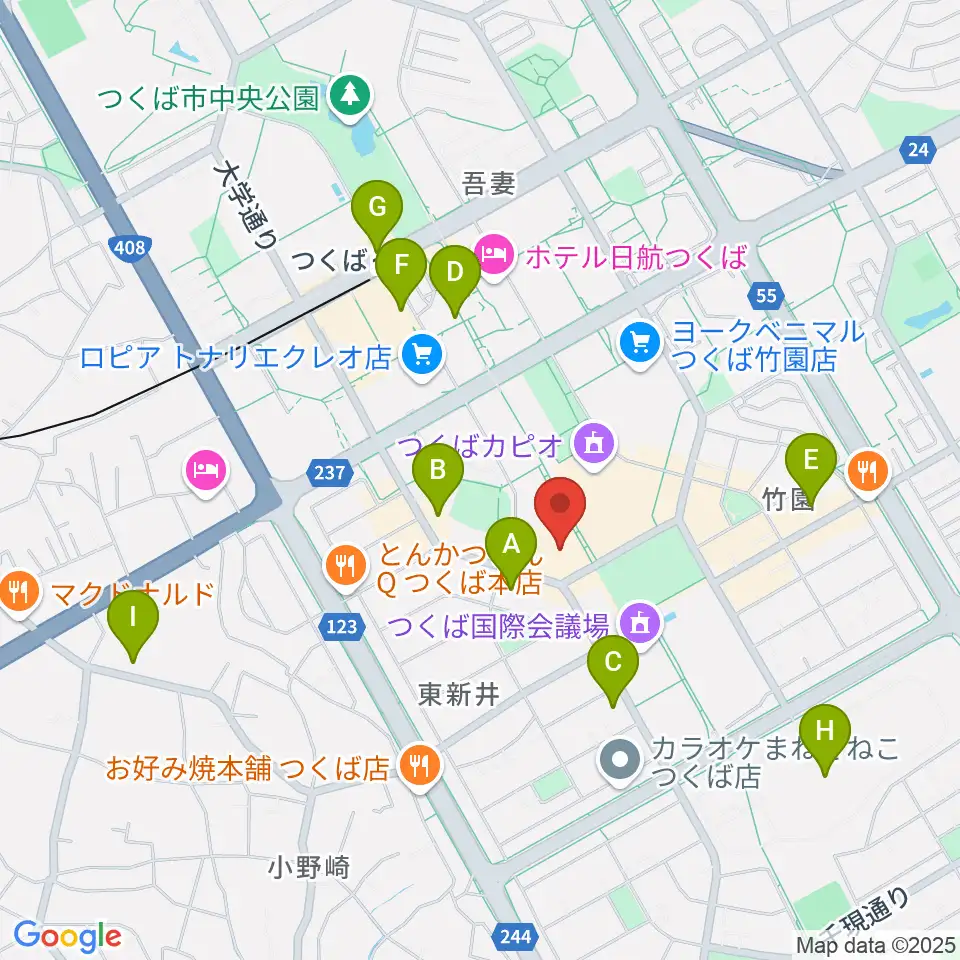 つくばパークダイナー周辺のコンビニエンスストア一覧地図