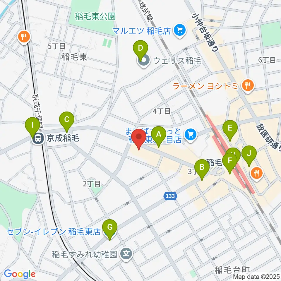 稲毛K'S DREAM周辺のコンビニエンスストア一覧地図