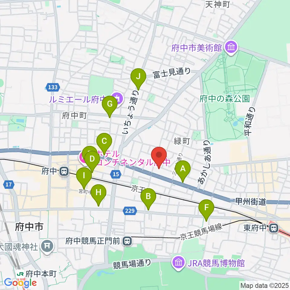 府中Flight周辺のコンビニエンスストア一覧地図