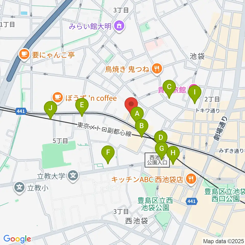 池袋バレルハウス周辺のコンビニエンスストア一覧地図