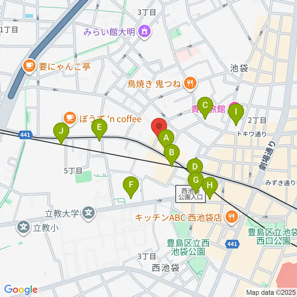 池袋バレルハウス周辺のコンビニエンスストア一覧地図