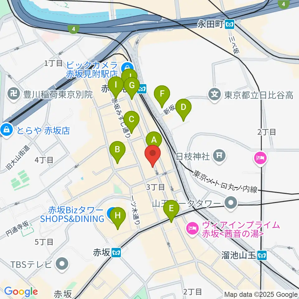 クローフィッシュ赤坂周辺のコンビニエンスストア一覧地図
