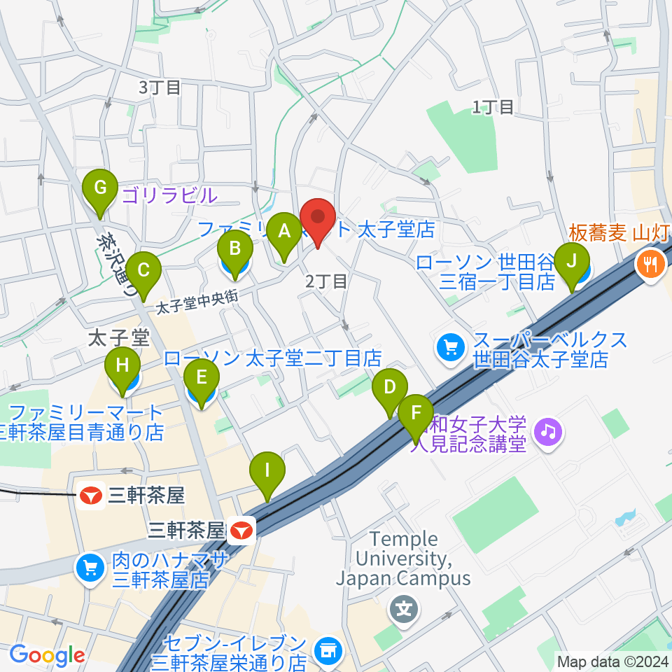 三軒茶屋グレープフルーツムーン周辺のコンビニエンスストア一覧地図