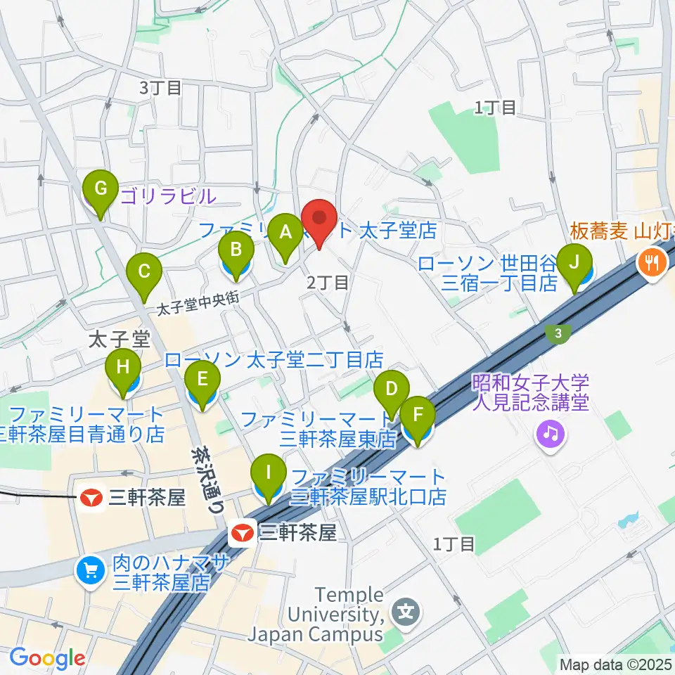 三軒茶屋グレープフルーツムーン周辺のコンビニエンスストア一覧地図