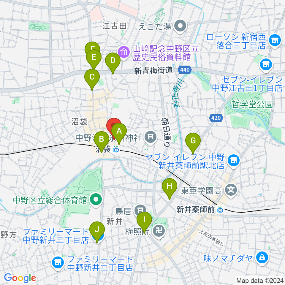 オルガンジャズクラブ abecafe周辺のコンビニエンスストア一覧地図