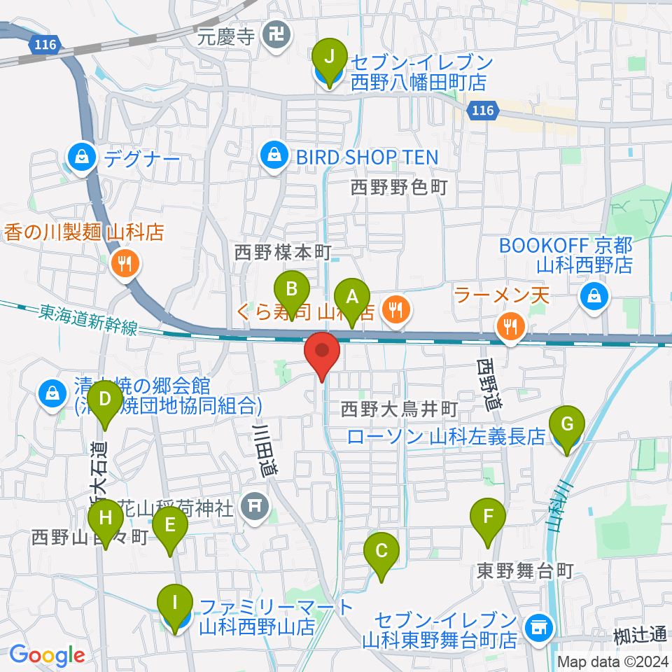 イーストマウンテンスタジオ周辺のコンビニエンスストア一覧地図