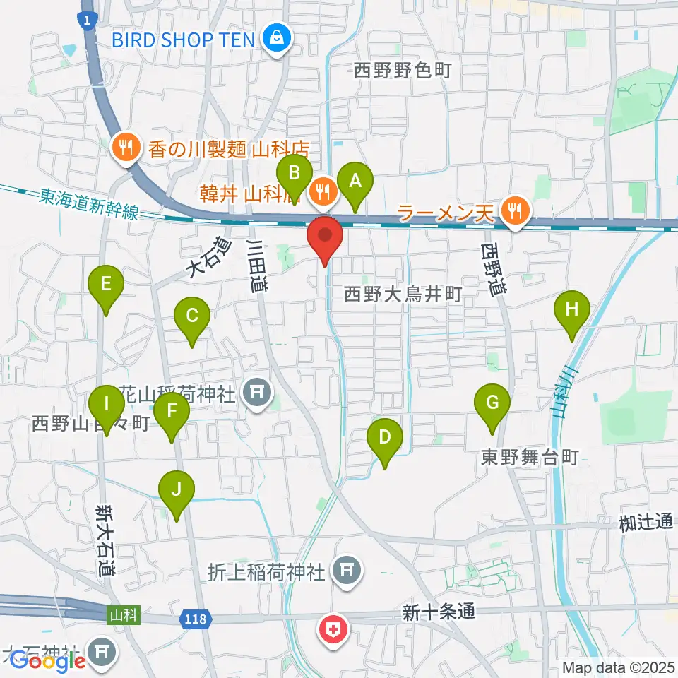 イーストマウンテンスタジオ周辺のコンビニエンスストア一覧地図
