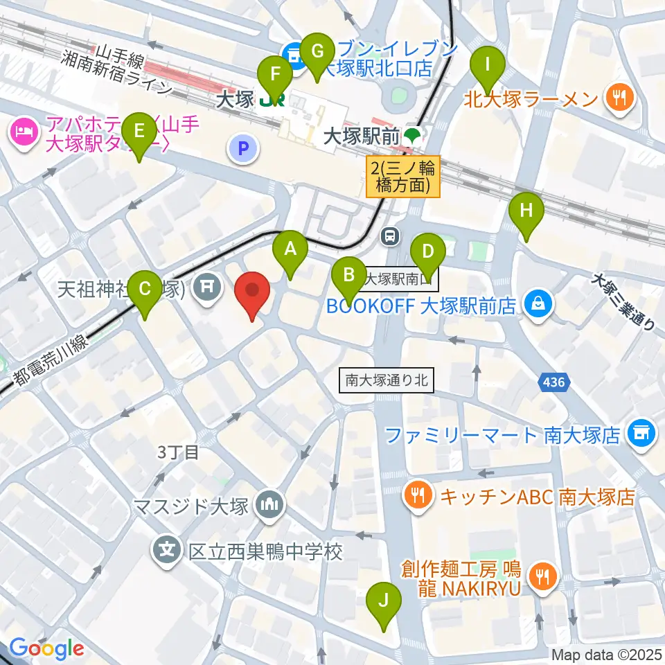 大塚Deepa周辺のコンビニエンスストア一覧地図